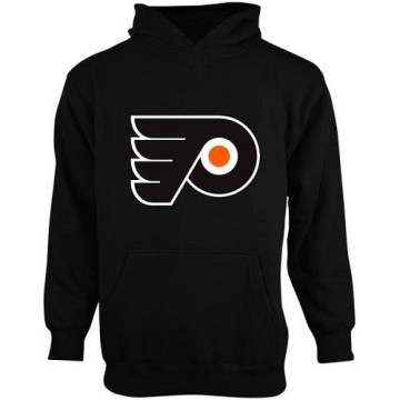 Youth Philadelphia Flyers Men's Old Time Hockey Big Logo Fleece Pullover Hoodie - - Black