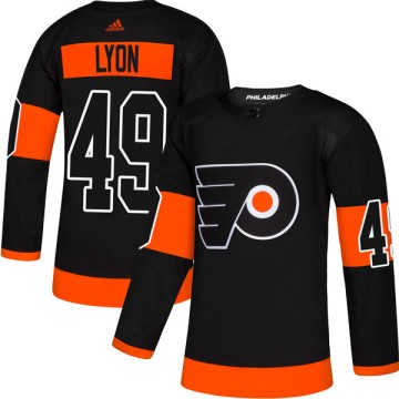 Authentic Adidas Men's Alex Lyon Philadelphia Flyers Alternate Jersey - Black