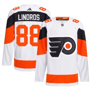 Authentic Adidas Men's Eric Lindros Philadelphia Flyers 2024 Stadium Series Primegreen Jersey - White