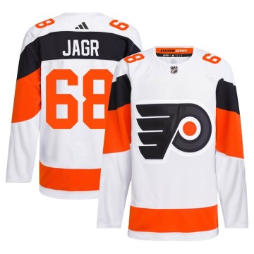 Authentic Adidas Men's Jaromir Jagr Philadelphia Flyers 2024 Stadium Series Primegreen Jersey - White