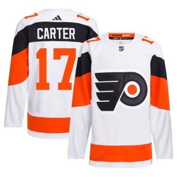 Authentic Adidas Men's Jeff Carter Philadelphia Flyers 2024 Stadium Series Primegreen Jersey - White