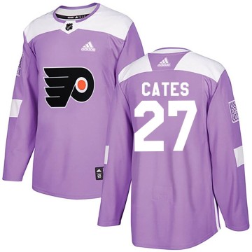 Authentic Adidas Men's Noah Cates Philadelphia Flyers Fights Cancer Practice Jersey - Purple