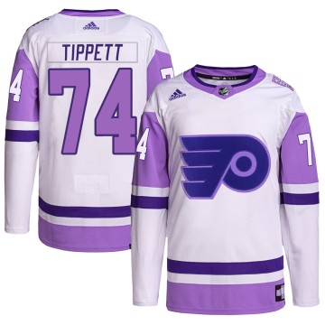 Authentic Adidas Men's Owen Tippett Philadelphia Flyers Hockey Fights Cancer Primegreen Jersey - White/Purple