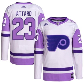 Authentic Adidas Men's Ronnie Attard Philadelphia Flyers Hockey Fights Cancer Primegreen Jersey - White/Purple