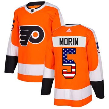 Authentic Adidas Men's Samuel Morin Philadelphia Flyers USA Flag Fashion Jersey - Orange
