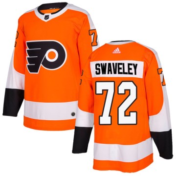 Authentic Adidas Men's Steven Swaveley Philadelphia Flyers Home Jersey - Orange