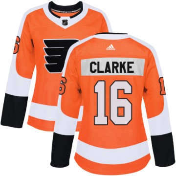Authentic Adidas Women's Bobby Clarke Philadelphia Flyers Home Jersey - Orange