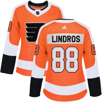 Authentic Adidas Women's Eric Lindros Philadelphia Flyers Home Jersey - Orange