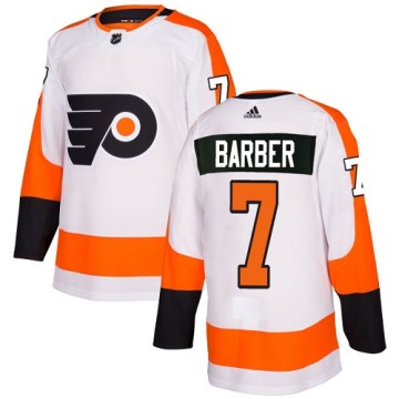 Authentic Adidas Youth Bill Barber Philadelphia Flyers Away Jersey - White