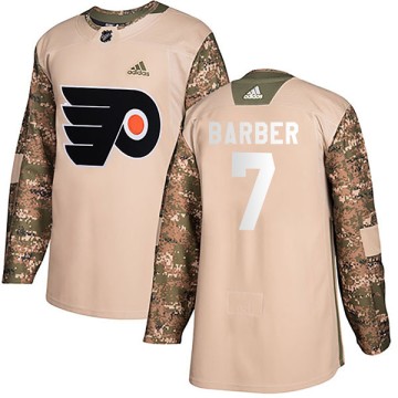 Authentic Adidas Youth Bill Barber Philadelphia Flyers Veterans Day Practice Jersey - Camo