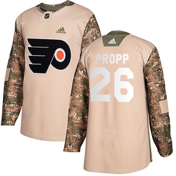 Authentic Adidas Youth Brian Propp Philadelphia Flyers Veterans Day Practice Jersey - Camo