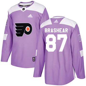 Authentic Adidas Youth Donald Brashear Philadelphia Flyers Fights Cancer Practice Jersey - Purple