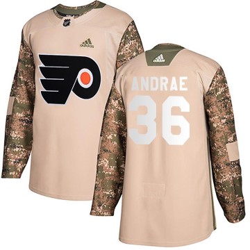Authentic Adidas Youth Emil Andrae Philadelphia Flyers Veterans Day Practice Jersey - Camo