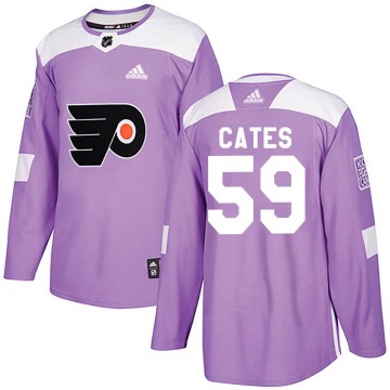 Authentic Adidas Youth Jackson Cates Philadelphia Flyers Fights Cancer Practice Jersey - Purple