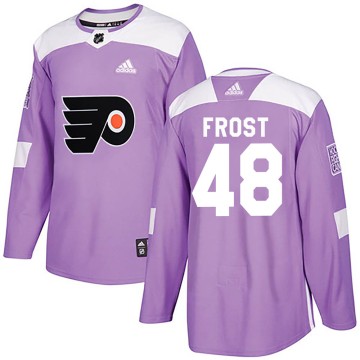 Authentic Adidas Youth Morgan Frost Philadelphia Flyers ized Fights Cancer Practice Jersey - Purple