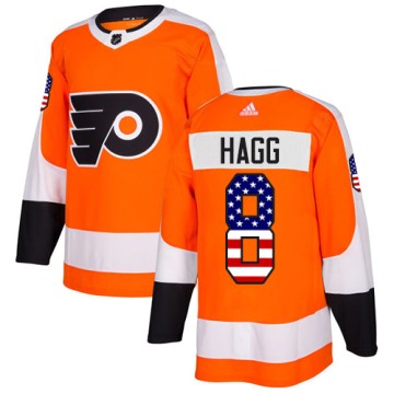 Authentic Adidas Youth Robert Hagg Philadelphia Flyers USA Flag Fashion Jersey - Orange