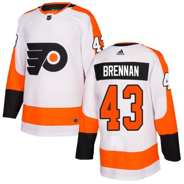 Authentic Adidas Youth T.J. Brennan Philadelphia Flyers Jersey - White