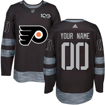 Authentic Youth Custom Philadelphia Flyers Custom 1917-2017 100th Anniversary Jersey - Black