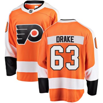 Breakaway Fanatics Branded Men's David Drake Philadelphia Flyers Home Jersey - Orange