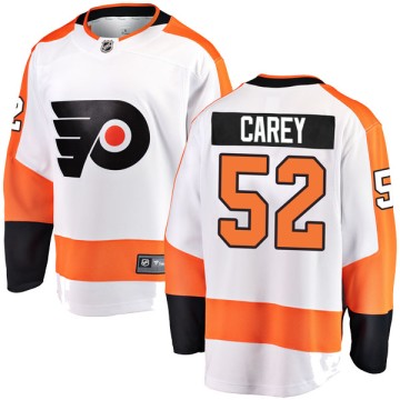 Breakaway Fanatics Branded Men's Greg Carey Philadelphia Flyers Away Jersey - White