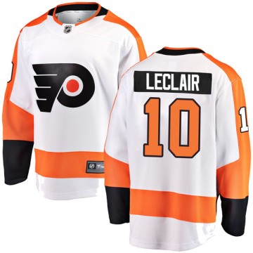Breakaway Fanatics Branded Men's John Leclair Philadelphia Flyers Away Jersey - White