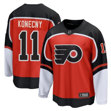  Outerstuff Travis Konecny Philadelphia Flyers #11 Youth Size  Third Logo Player Name & Number T-Shirt (Youth Large-14/16) Orange : Sports  & Outdoors