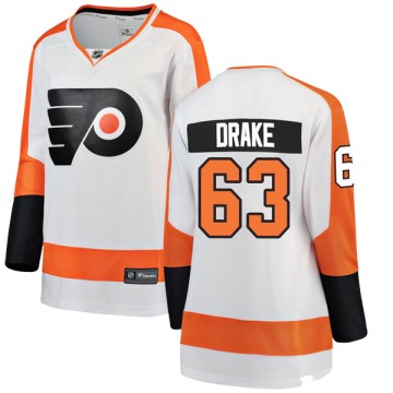 Breakaway Fanatics Branded Women's David Drake Philadelphia Flyers Away Jersey - White