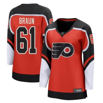 Breakaway Fanatics Branded Women's Justin Braun Philadelphia Flyers 2020/21 Special Edition Jersey - Orange