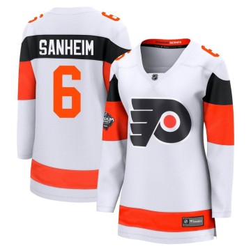 Breakaway Fanatics Branded Women's Travis Sanheim Philadelphia Flyers 2024 Stadium Series Jersey - White