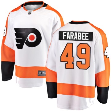 Breakaway Fanatics Branded Youth Joel Farabee Philadelphia Flyers Away Jersey - White