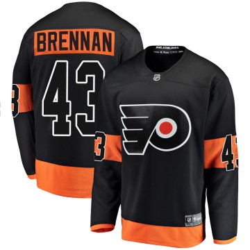 Breakaway Fanatics Branded Youth T.J. Brennan Philadelphia Flyers Alternate Jersey - Black