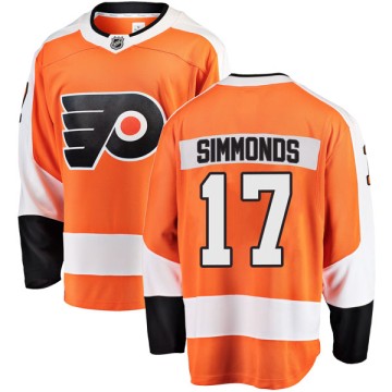 Breakaway Fanatics Branded Youth Wayne Simmonds Philadelphia Flyers Home Jersey - Orange